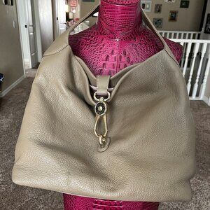 Dooney & Bourke Taupe Soft Leather Slouch/Hobo Bag